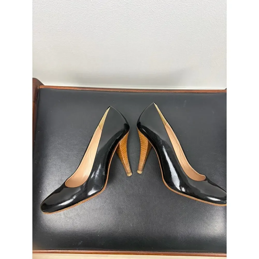 Robert Clergerie Paris Womens 6 B Black Patent Leather Pumps Heels France